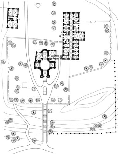  - Kościół Św. Trójcy i klasztor Dominikanów. Plan kościoła i klasztoru (z książki „Lietuvos architekturos istorija”)