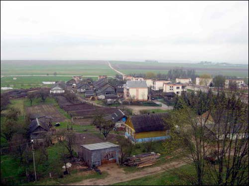  - Краявіды . Погляд з царкоўнай званіцы на паўднёвы бок вёскі