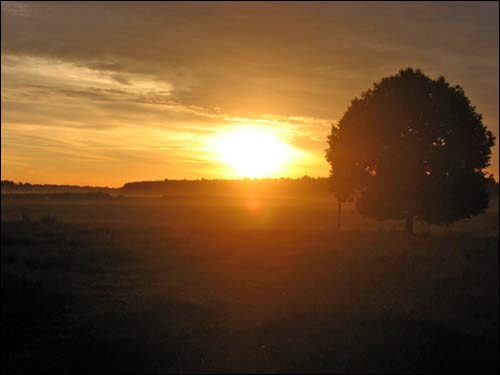  - У вёсцы . Захад сонца