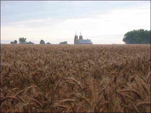  - У вёсцы . Погляд на касцёл у Старых Васілішках