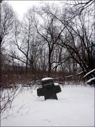  - Cmentarz chrześcijański. Kamienny krzyż na cmentarzu w Plabaniu