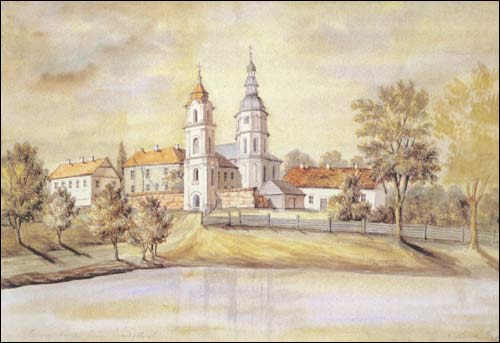 Niasviž. Catholic church and Convent of Benedictine