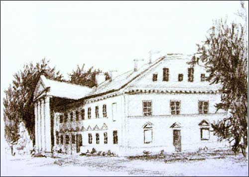  - Manor of Rodziewicz. Drawing by K. Antoniak