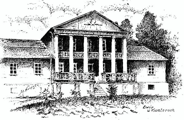  - Manor of Glindjich (Glindzicz). Sketch by W. Karpyza of Kwatery Manor House