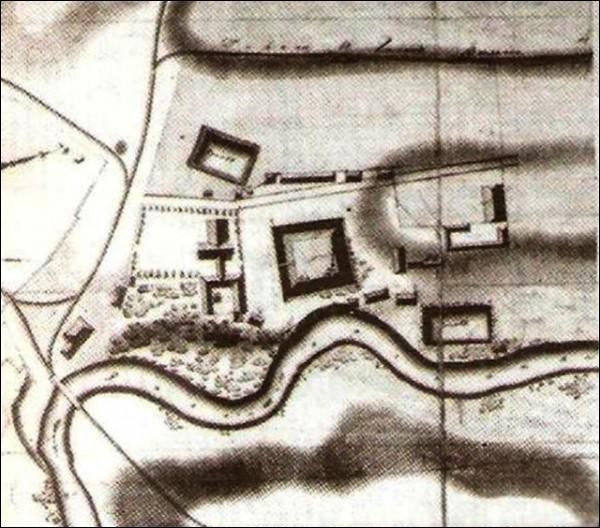 Valkininkai |  Catholic church of Blessed Virgin Mary and the Monastery of Franciscan. Monastery, situational plan, 1835